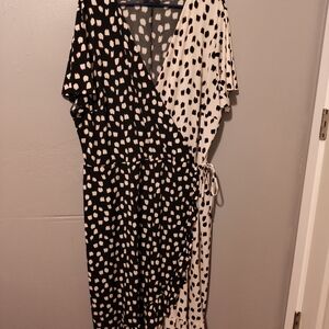 Lane Bryant Asymmetrical Black and White Dress